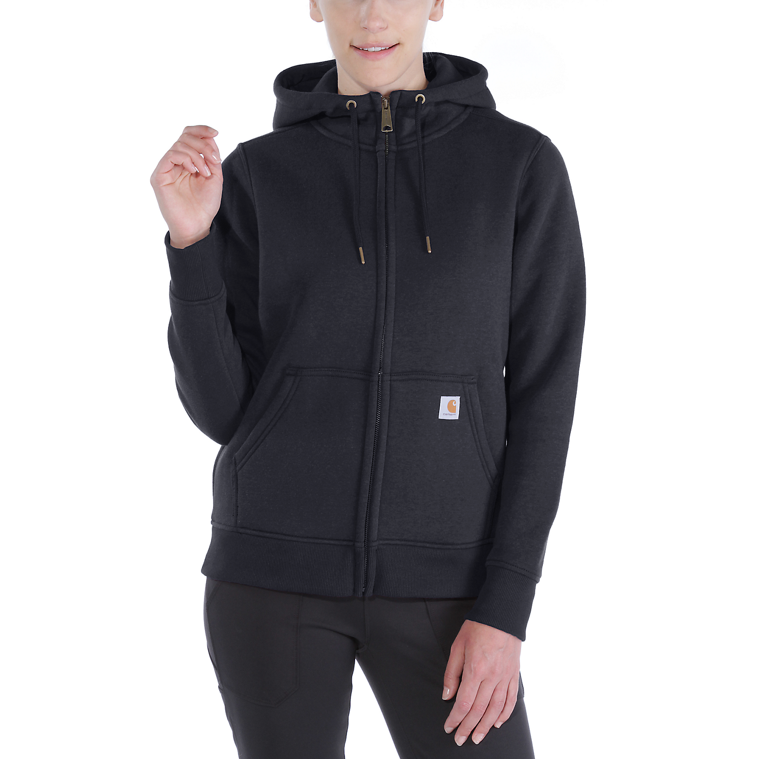 Picture of CARHARTT Relaxed Fit Midweight Full Zip Sweatshirt 102788 Γυναικεία Ζακέτα με κουκούλα 001 - Black