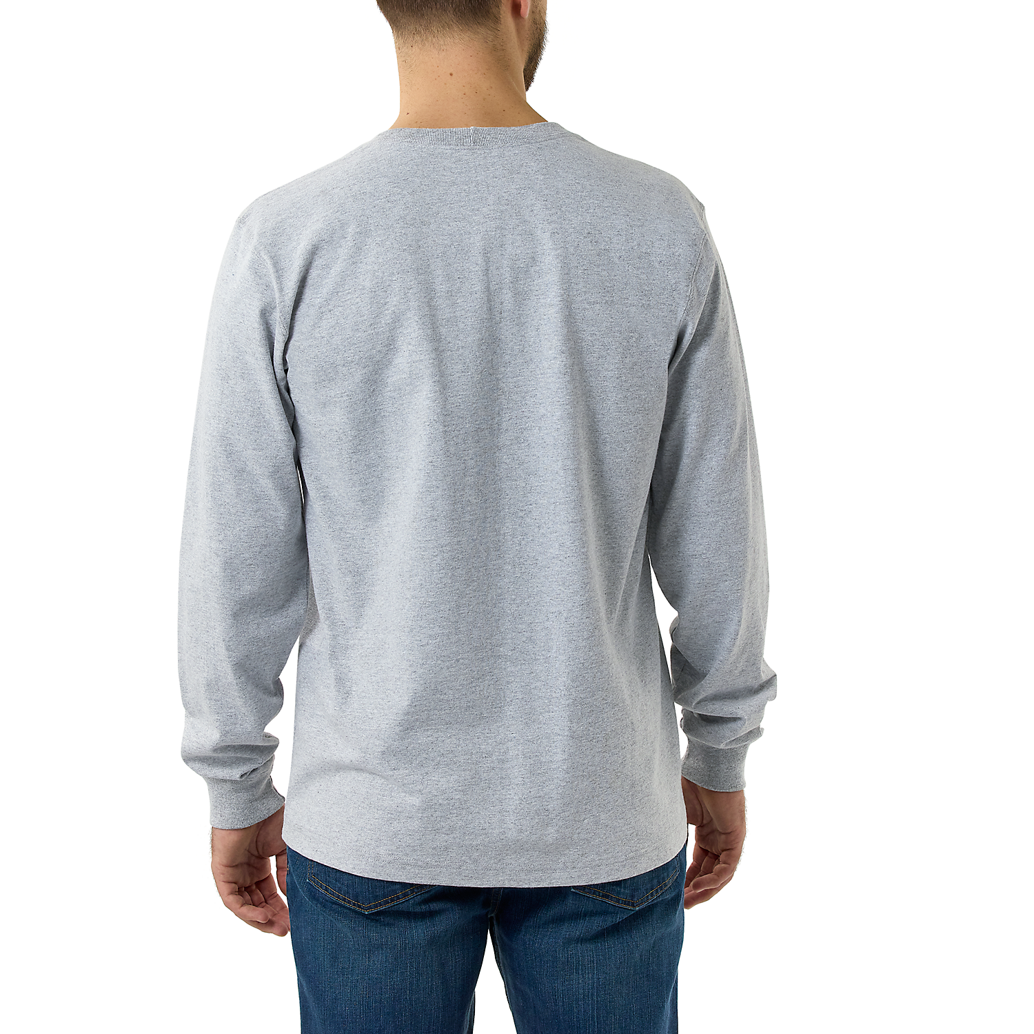 Picture of CARHARTT Relaxed Fit Heavyweight LS Script Graphic T-Shirt 105612 Μακρυμάνικο Ανδρικό Μπλουζάκι HGY - Heather Grey