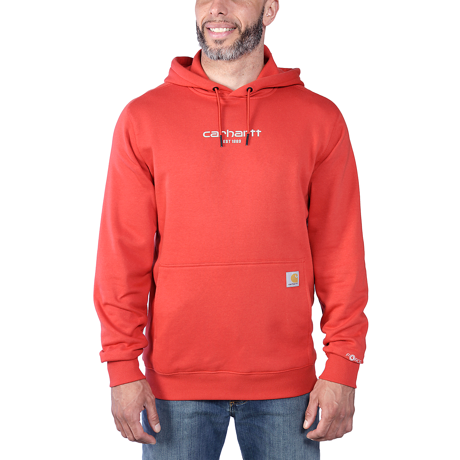 Picture of CARHARTT Force Relaxed Fit Lightweight Logo Graphic Sweatshirt 105569 Ανδρικό Φούτερ με κουκούλα R83 - Red Barn