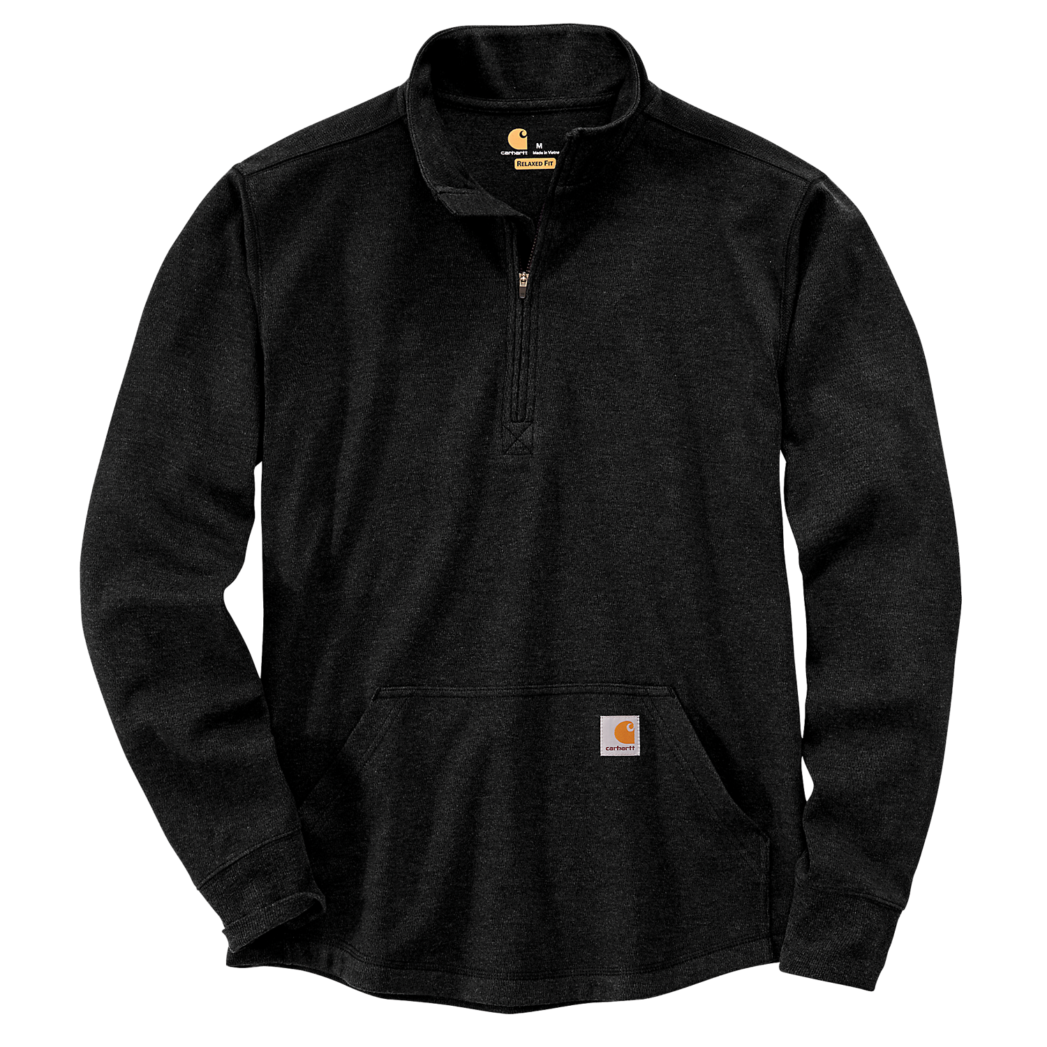 Picture of CARHARTT Relaxed Fit Heavyweight LS 1/2 Zip Thermal Shirt 104428 Μακρυμάνικο Ανδρικό Μπλουζάκι N04 - Black