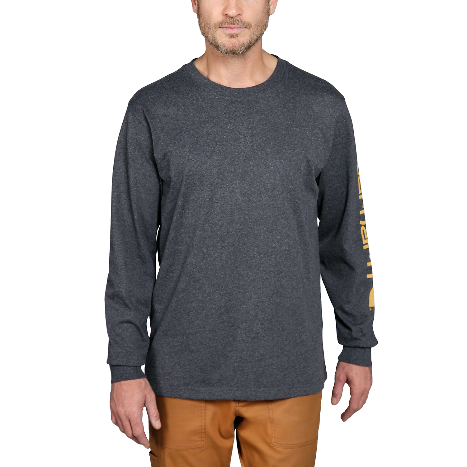 Picture of CARHARTT Relaxed Fit Heavyweight LS Logo Sleeve Graphic EK231 Μακρυμάνικο Ανδρικό Μπλουζάκι CRH - Carbon Heather