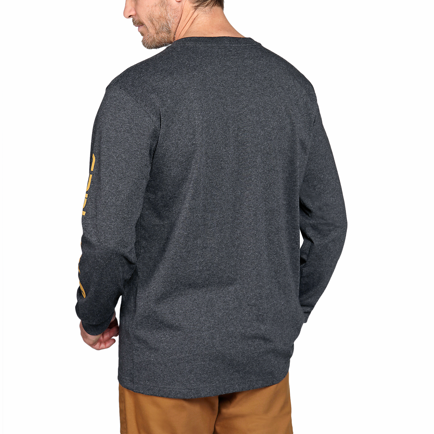 Picture of CARHARTT Relaxed Fit Heavyweight LS Logo Sleeve Graphic EK231 Μακρυμάνικο Ανδρικό Μπλουζάκι CRH - Carbon Heather