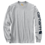 Εικόνα της CARHARTT Relaxed Fit Heavyweight LS Logo Sleeve Graphic EK231 Μακρυμάνικο Ανδρικό Μπλουζάκι HGY - Heather Grey