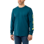 Εικόνα της CARHARTT Relaxed Fit Heavyweight LS Logo Sleeve Graphic EK231 Μακρυμάνικο Ανδρικό Μπλουζάκι H70 - Night Blue Heather