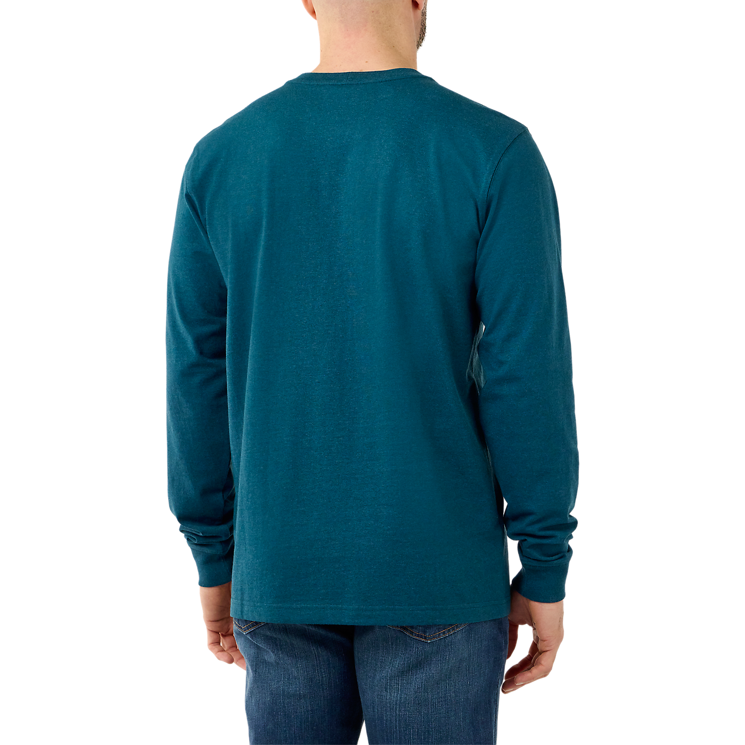 Picture of CARHARTT Relaxed Fit Heavyweight LS Logo Sleeve Graphic EK231 Μακρυμάνικο Ανδρικό Μπλουζάκι H70 - Night Blue Heather