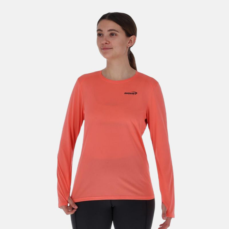 Picture of INOV8 Performance LS T-Shirt Γυναικεία μπλούζα τρεξίματος CODE - Coral/Dusty Rose