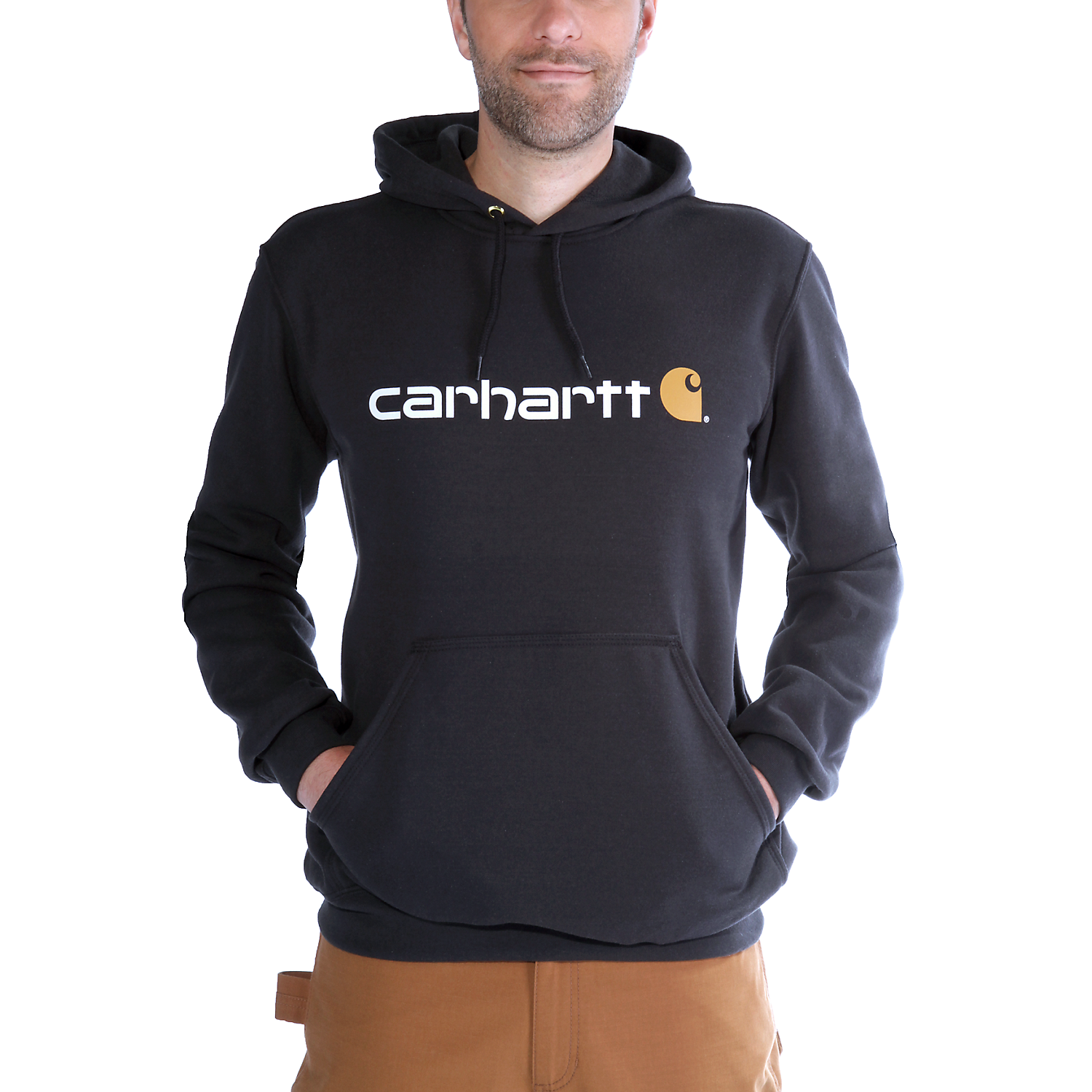 Picture of CARHARTT Loose Fit Midweight Logo Graphic Sweatshirt 100074 Ανδρικό Φούτερ με κουκούλα 001 - Black