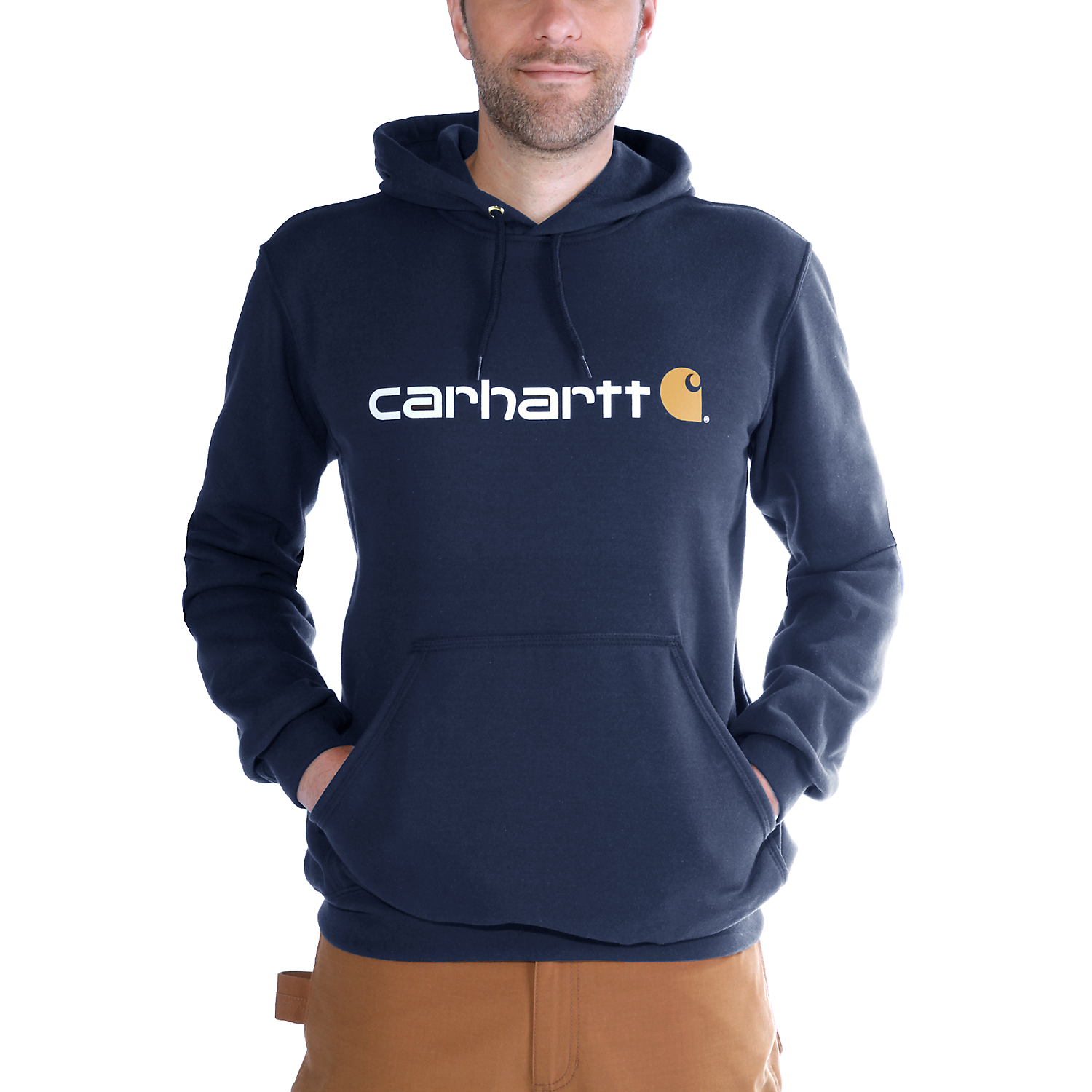 Picture of CARHARTT Loose Fit Midweight Logo Graphic Sweatshirt 100074 Ανδρικό Φούτερ με κουκούλα 472 - Navy