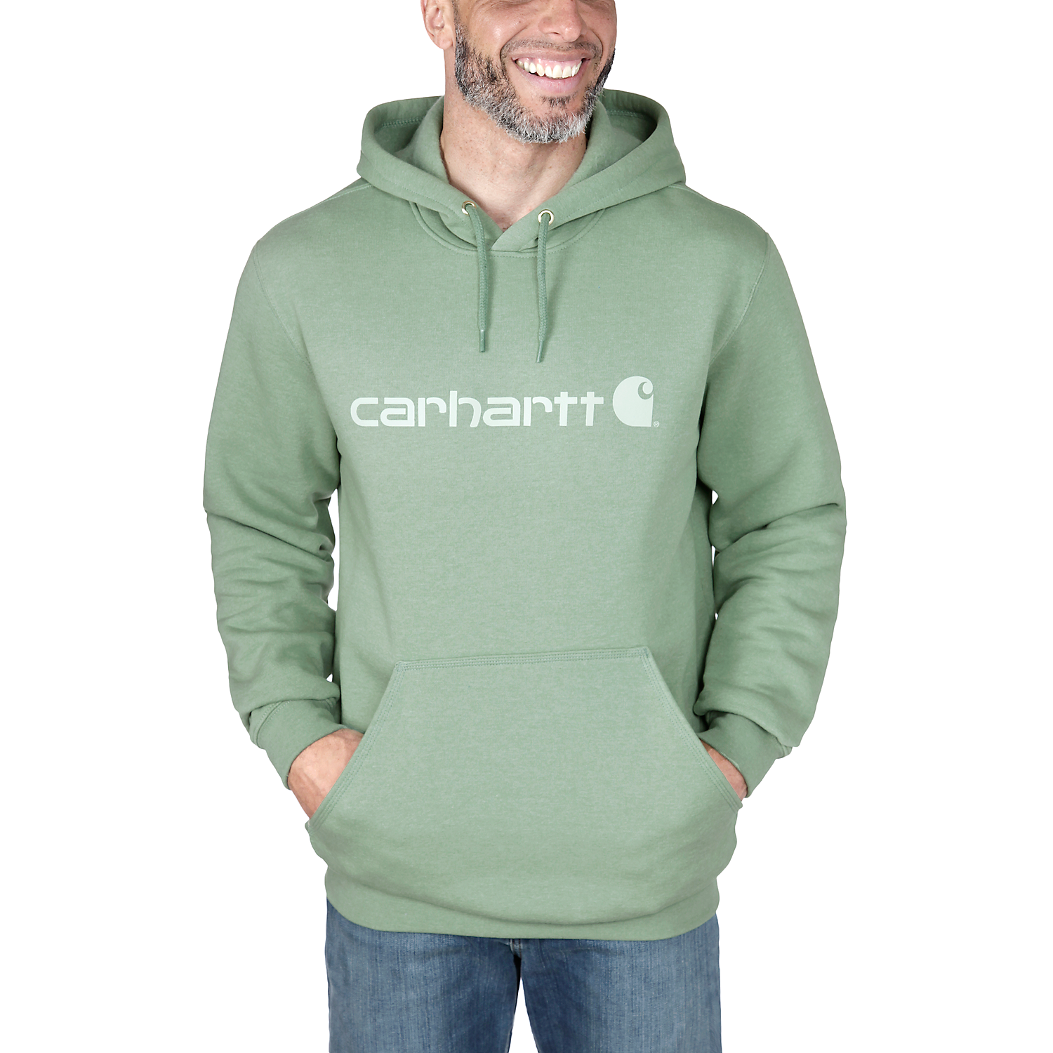 Picture of CARHARTT Loose Fit Midweight Logo Graphic Sweatshirt 100074 Ανδρικό Φούτερ με κουκούλα GF6 - Loden Frost Heather