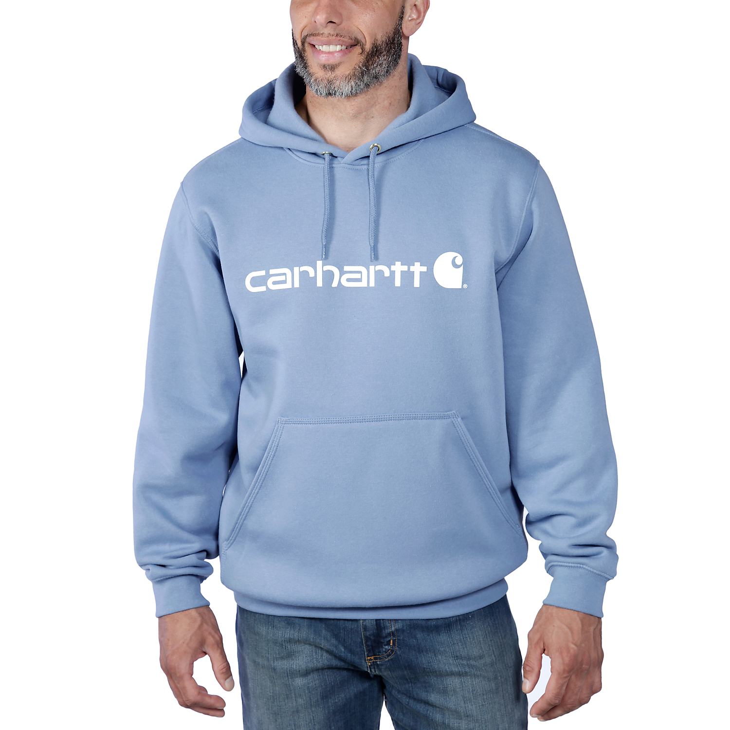 Picture of CARHARTT Loose Fit Midweight Logo Graphic Sweatshirt 100074 Ανδρικό Φούτερ με κουκούλα HD0 - Skystone