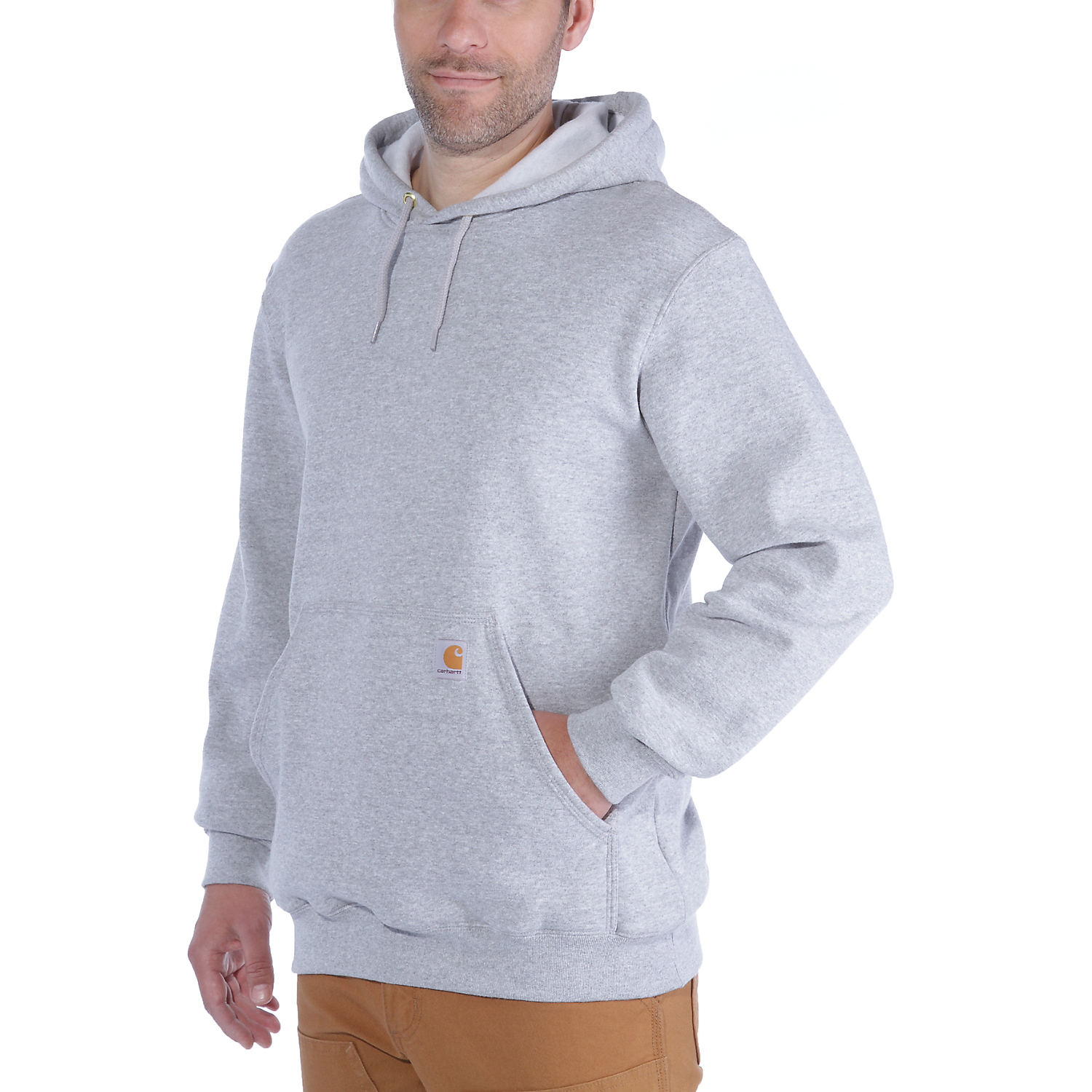 Picture of CARHARTT Loose Fit Midweight Sweatshirt K121 Ανδρικό Φούτερ με κουκούλα HGY - Heather Grey