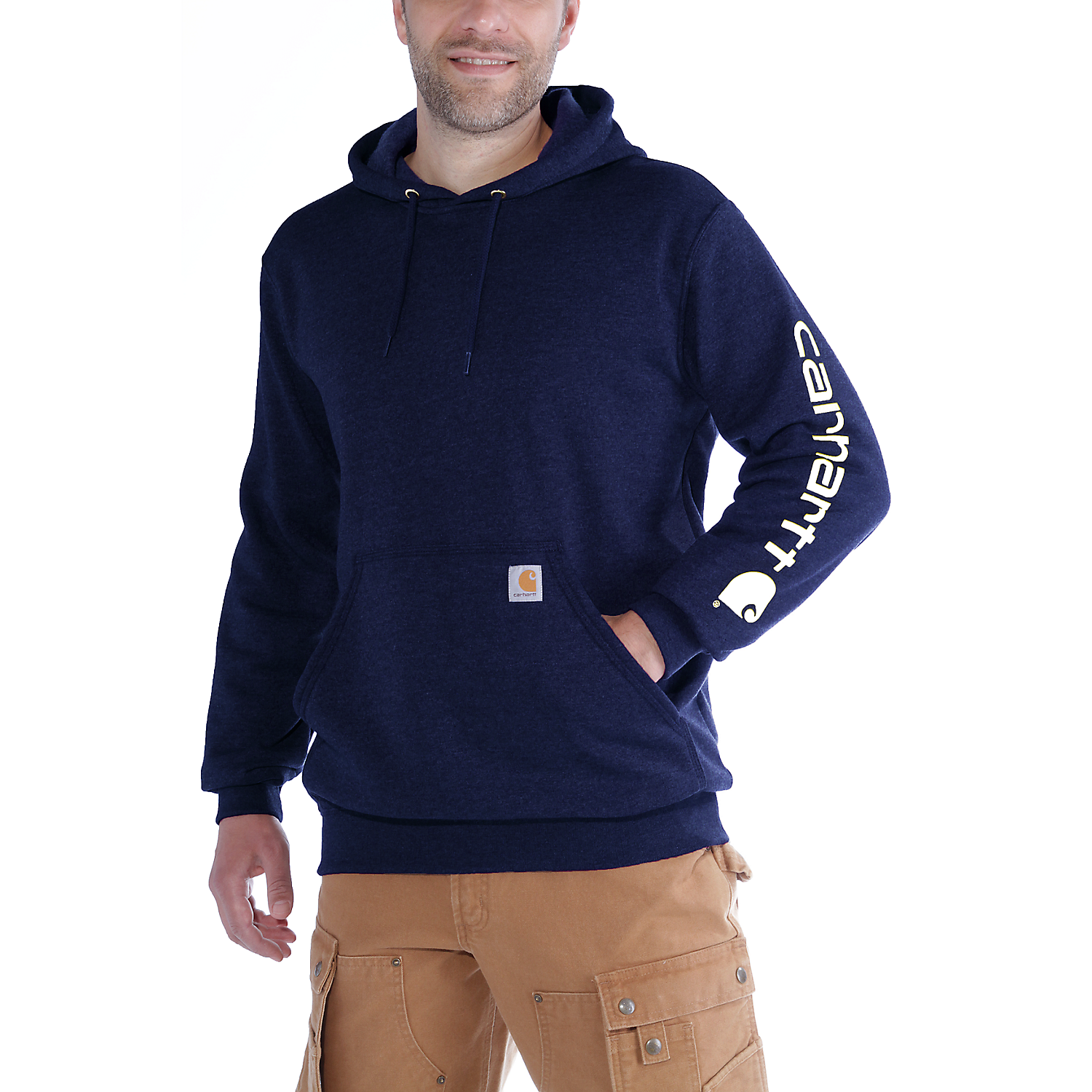 Picture of CARHARTT Loose Fit Midweight Logo Sleeve Graphic Sweatshirt K288 Ανδρικό Φούτερ με κουκούλα 472 - Navy