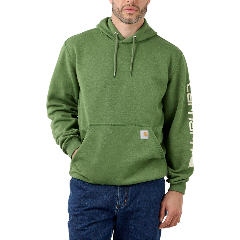 Picture of CARHARTT Loose Fit Midweight Logo Sleeve Graphic Sweatshirt K288 Ανδρικό Φούτερ με κουκούλα L01 - Arborvitae Heather