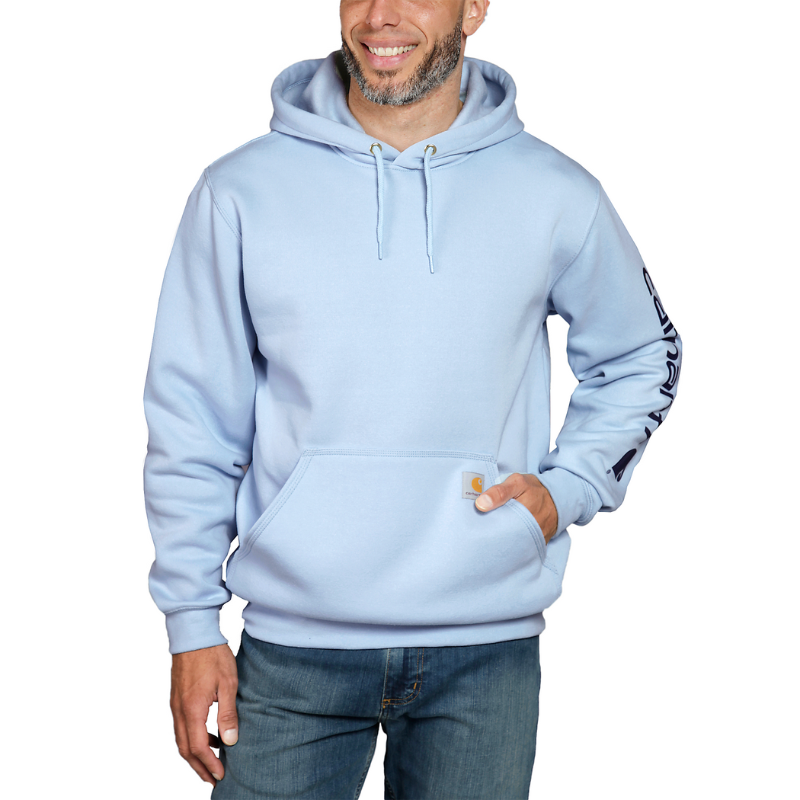 Picture of CARHARTT Loose Fit Midweight Logo Sleeve Graphic Sweatshirt K288 Ανδρικό Φούτερ με κουκούλα HA9 - Moonstone