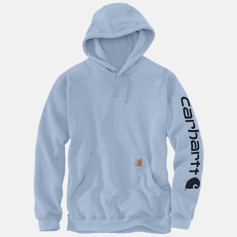 Picture of CARHARTT Loose Fit Midweight Logo Sleeve Graphic Sweatshirt K288 Ανδρικό Φούτερ με κουκούλα HC5 - Fog Blue