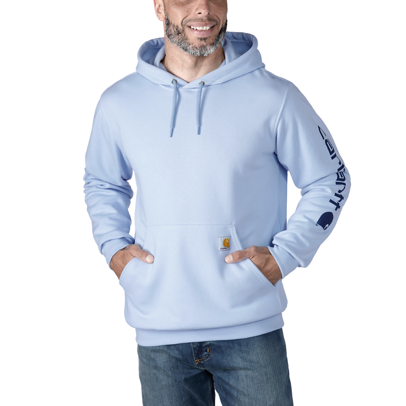 Picture of CARHARTT Loose Fit Midweight Logo Sleeve Graphic Sweatshirt K288 Ανδρικό Φούτερ με κουκούλα HC5 - Fog Blue