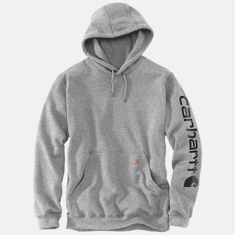 Picture of CARHARTT Loose Fit Midweight Logo Sleeve Graphic Sweatshirt K288 Ανδρικό Φούτερ με κουκούλα E20 - Heather Grey Black