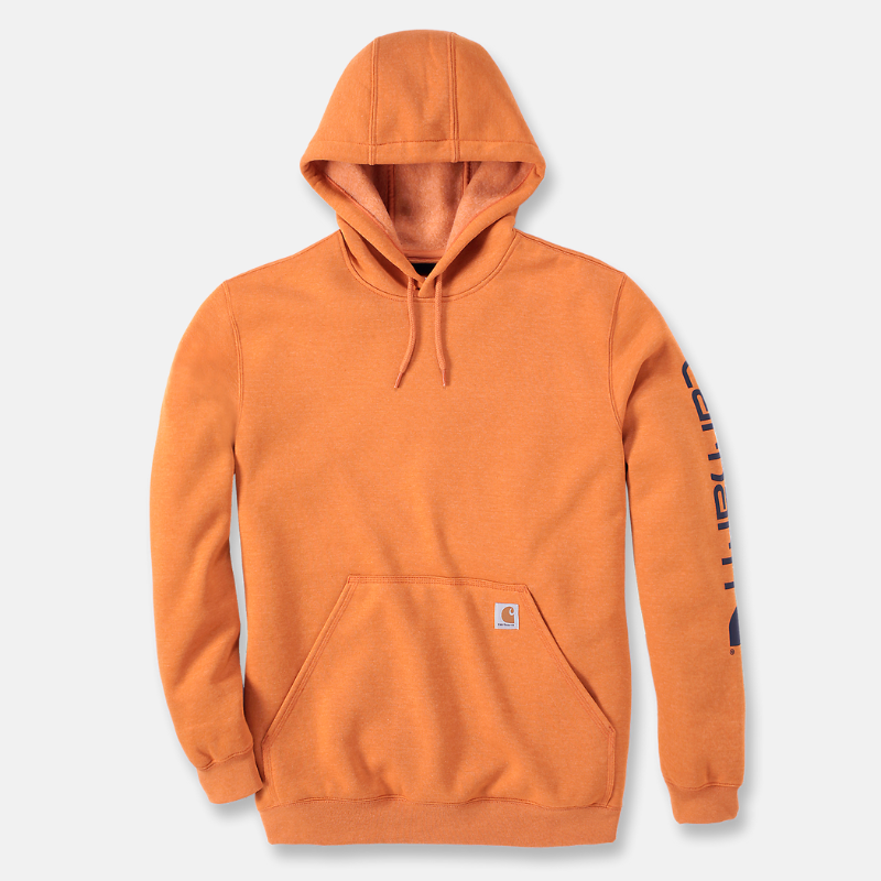 Picture of CARHARTT Loose Fit Midweight Logo Sleeve Graphic Sweatshirt K288 Ανδρικό Φούτερ με κουκούλα Q66 - Marmalade Heather