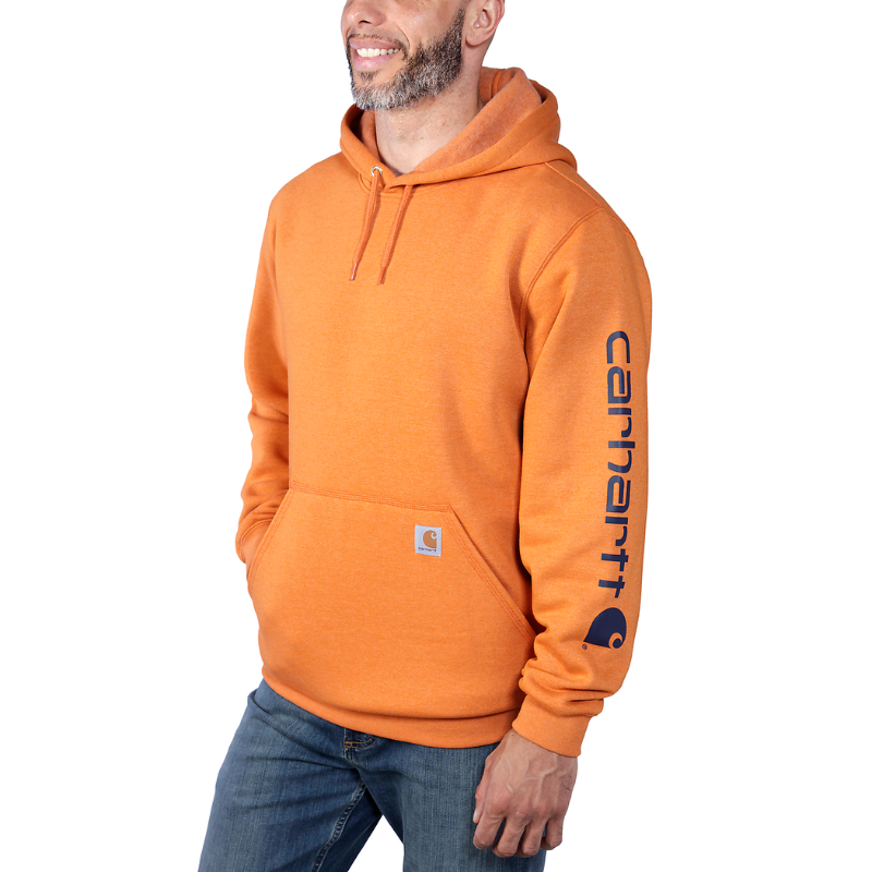 Picture of CARHARTT Loose Fit Midweight Logo Sleeve Graphic Sweatshirt K288 Ανδρικό Φούτερ με κουκούλα Q66 - Marmalade Heather