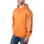 Εικόνα της CARHARTT Loose Fit Midweight Logo Sleeve Graphic Sweatshirt K288 Ανδρικό Φούτερ με κουκούλα Q66 - Marmalade Heather