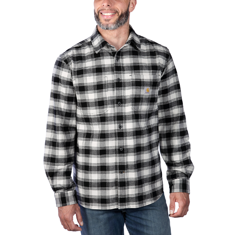 Picture of CARHARTT Rugged Flex Relaxed Fit Midweight Flannel LS Plaid Shirt 105945 Ανδρικό Πουκάμισο W03 - Malt