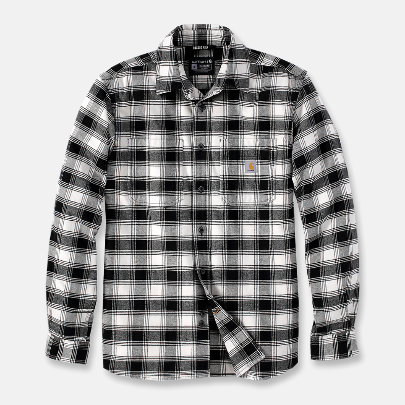 Picture of CARHARTT Rugged Flex Relaxed Fit Midweight Flannel LS Plaid Shirt 105945 Ανδρικό Πουκάμισο W03 - Malt