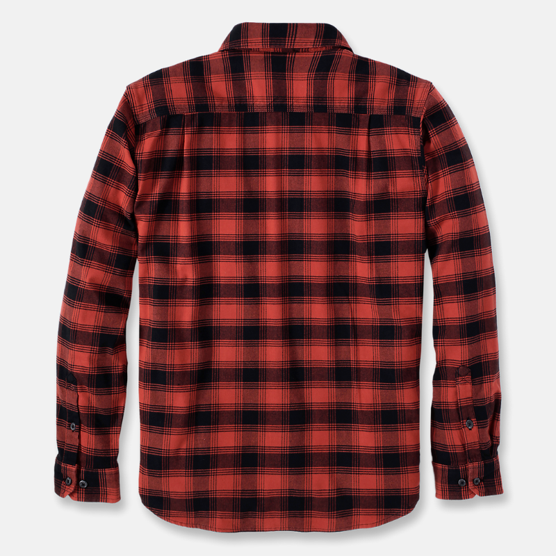 Picture of CARHARTT Rugged Flex Relaxed Fit Midweight Flannel LS Plaid Shirt 105945 Ανδρικό Πουκάμισο R81 - Red Ochre