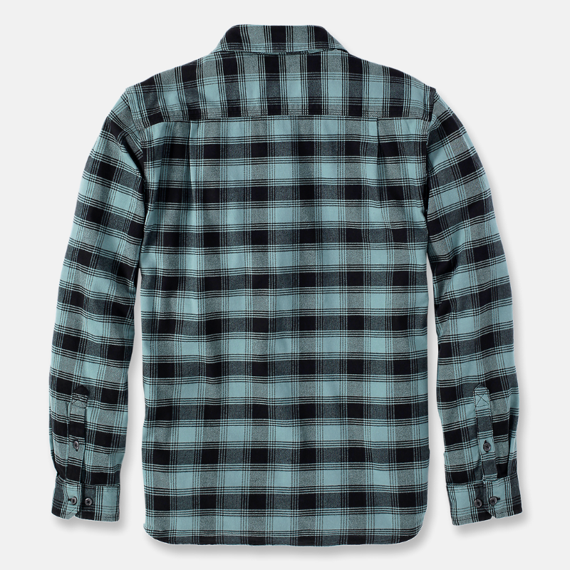 Picture of CARHARTT Rugged Flex Relaxed Fit Midweight Flannel LS Plaid Shirt 105945 Ανδρικό Πουκάμισο GE0 - Powder Sea Pine