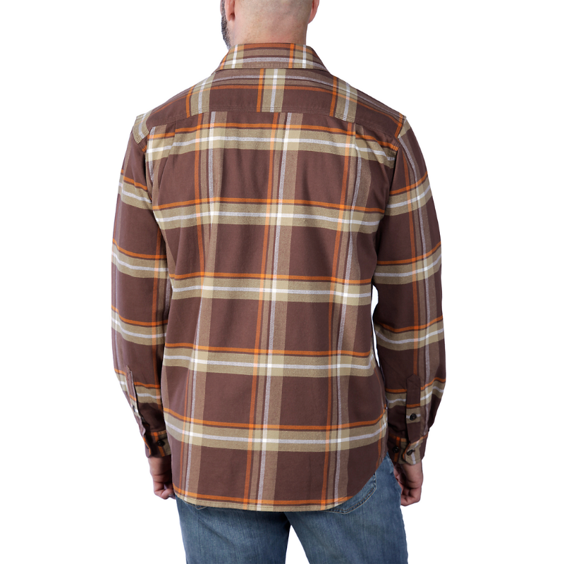 Picture of CARHARTT Rugged Flex Relaxed Fit Midweight Flannel LS Plaid Shirt 105945 Ανδρικό Πουκάμισο B57 - Chestnut