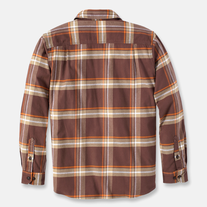 Picture of CARHARTT Rugged Flex Relaxed Fit Midweight Flannel LS Plaid Shirt 105945 Ανδρικό Πουκάμισο B57 - Chestnut