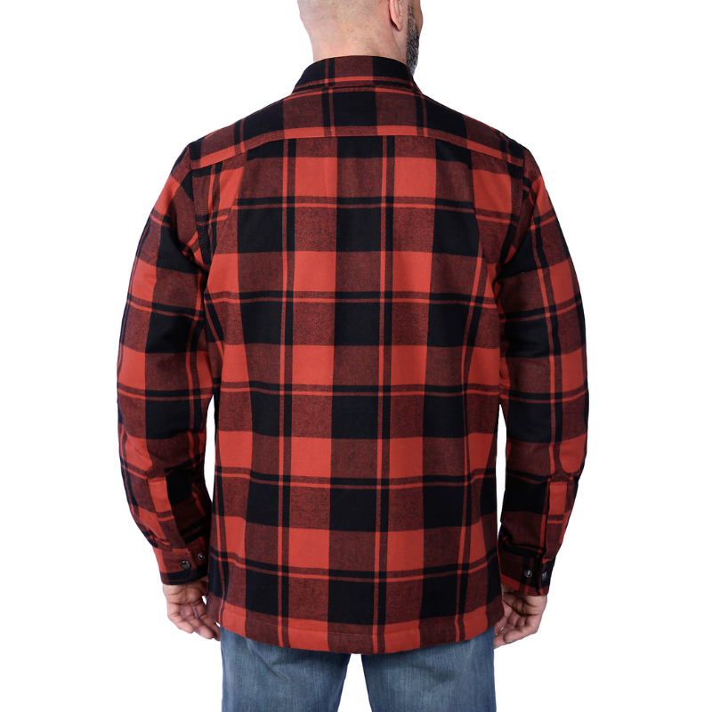 Picture of CARHARTT Relaxed Fit Heavyweight Flannel Sherpa Lined Shirt Jac 105939 Ανδρικό Μπουφάν-Ζακέτα R81 - Red Ochre