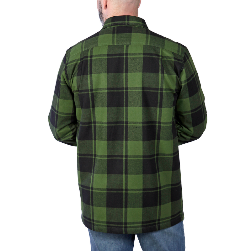 Picture of CARHARTT Relaxed Fit Heavyweight Flannel Sherpa Lined Shirt Jac 105939 Ανδρικό Μπουφάν-Ζακέτα GD3 - Chive