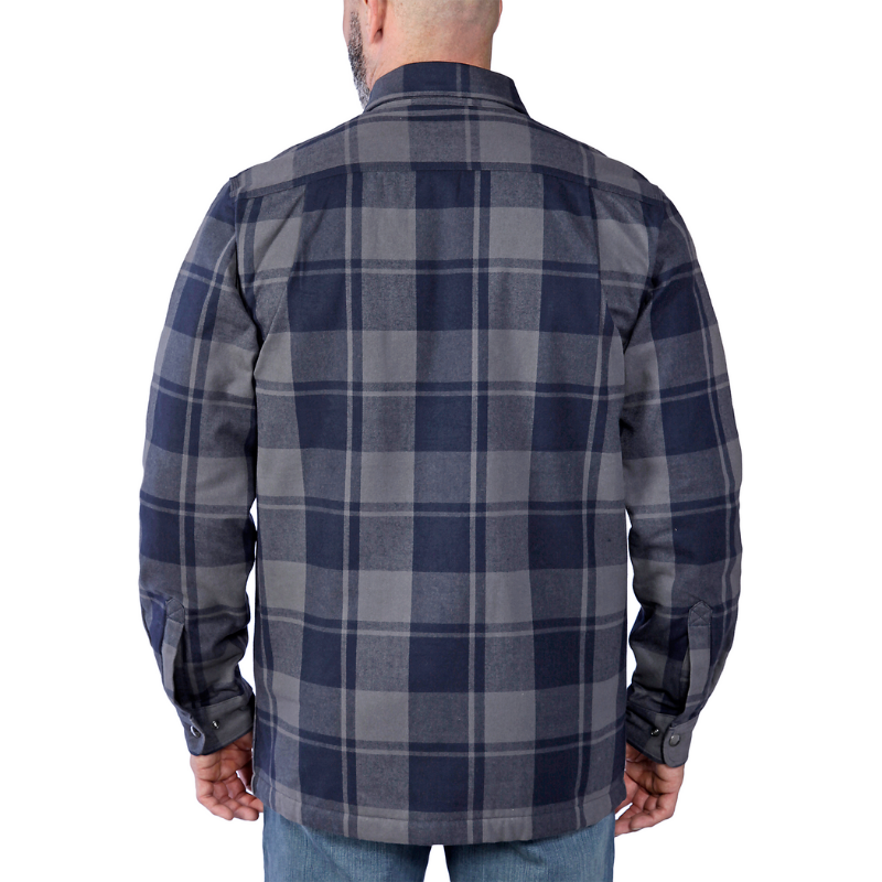 Picture of CARHARTT Relaxed Fit Heavyweight Flannel Sherpa Lined Shirt Jac 105939 Ανδρικό Μπουφάν-Ζακέτα 412 - Navy