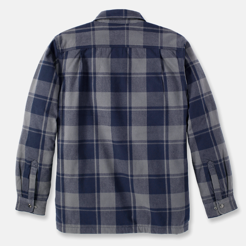 Picture of CARHARTT Relaxed Fit Heavyweight Flannel Sherpa Lined Shirt Jac 105939 Ανδρικό Μπουφάν-Ζακέτα 412 - Navy