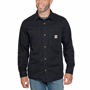 Εικόνα της CARHARTT Rugged Flex Relaxed Fit Canvas Fleece Lined Snap Front Shirt Jac 105532 Ανδρική Ζακέτα N04 - Black