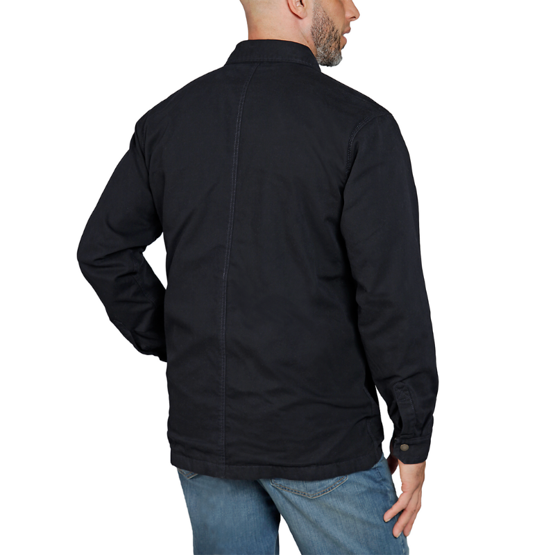 Picture of CARHARTT Rugged Flex Relaxed Fit Canvas Fleece Lined Snap Front Shirt Jac 105532 Ανδρική Ζακέτα N04 - Black