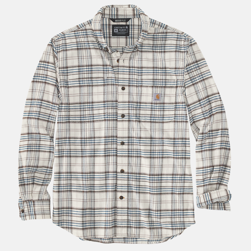 Picture of CARHARTT Rugged Flex Relaxed Fit Midweight Flannel LS Plaid Shirt 105432 Ανδρικό Πουκάμισο W03 - Malt