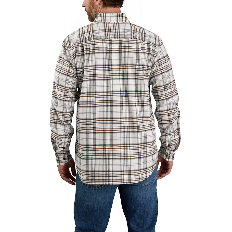 Picture of CARHARTT Rugged Flex Relaxed Fit Midweight Flannel LS Plaid Shirt 105432 Ανδρικό Πουκάμισο W03 - Malt