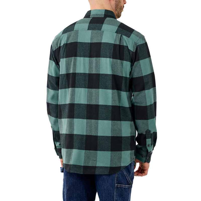 Picture of CARHARTT Rugged Flex Relaxed Fit Midweight Flannel LS Plaid Shirt 105432 Ανδρικό Πουκάμισο L04 - Slate Green