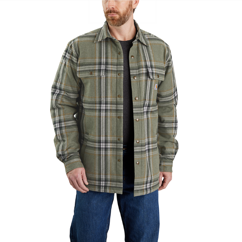 Picture of CARHARTT Relaxed Fit Heavyweight Flannel Sherpa Shirt Jac 105430 Ανδρικό Μπουφάν-Ζακέτα G72 - Basil