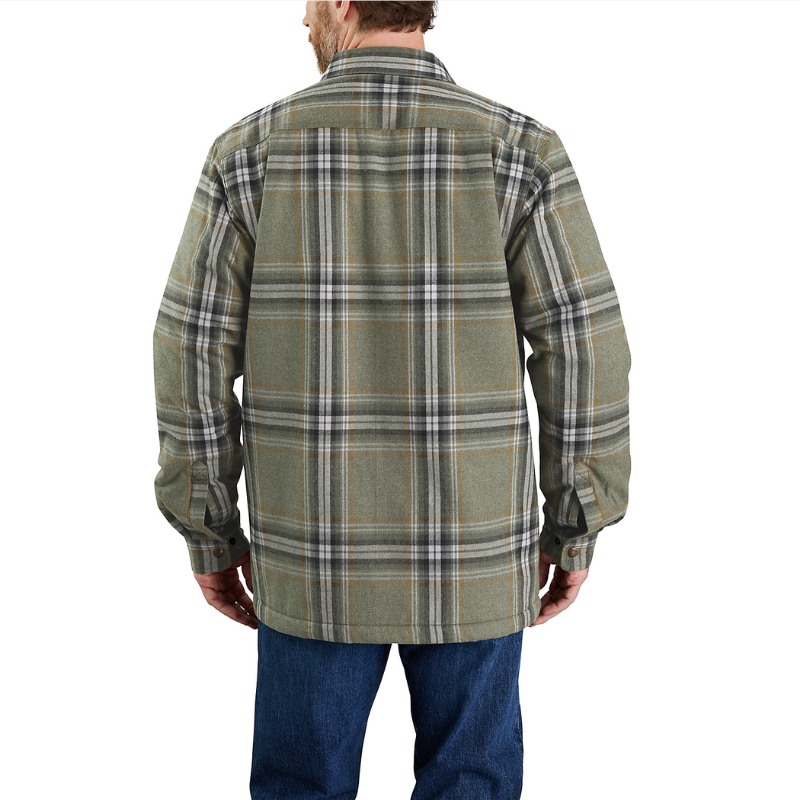 Picture of CARHARTT Relaxed Fit Heavyweight Flannel Sherpa Shirt Jac 105430 Ανδρικό Μπουφάν-Ζακέτα G72 - Basil