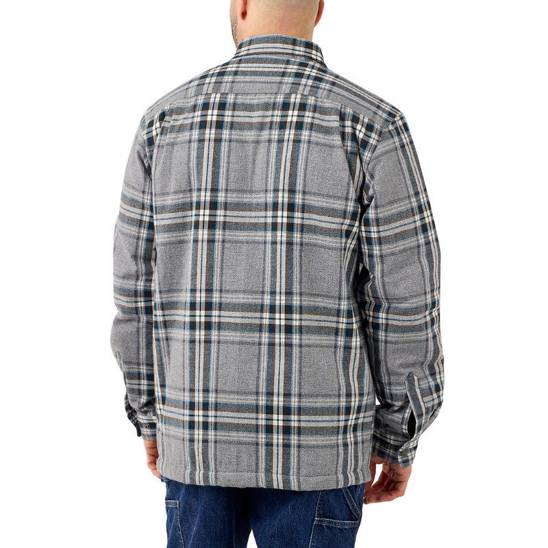 Picture of CARHARTT Relaxed Fit Heavyweight Flannel Sherpa Shirt Jac 105430 Ανδρικό Μπουφάν-Ζακέτα APH - Asphalt