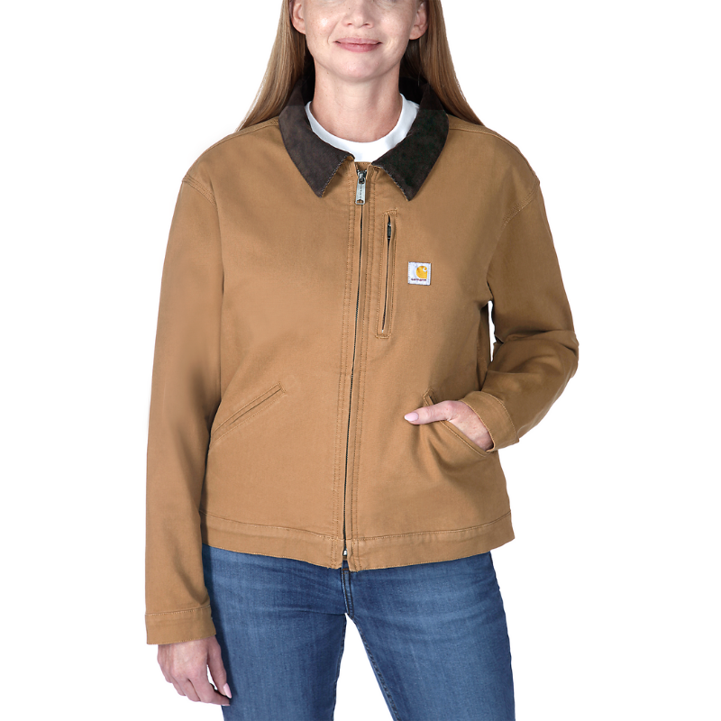 Picture of CARHARTT Rugged Flex Relaxed Fit Canvas Detroit Jacket 106208 Γυναικείο Μπουφάν BRN - Carhartt Brown