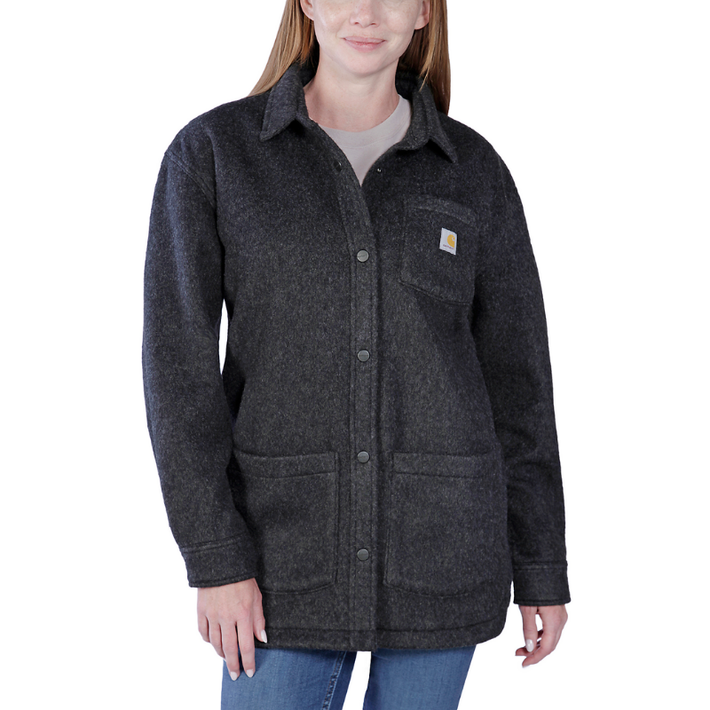 Picture of CARHARTT Loose Fit Fleece Overshirt 105988 Γυναικεία Ζακέτα Μπουφάν 013- Black Heather