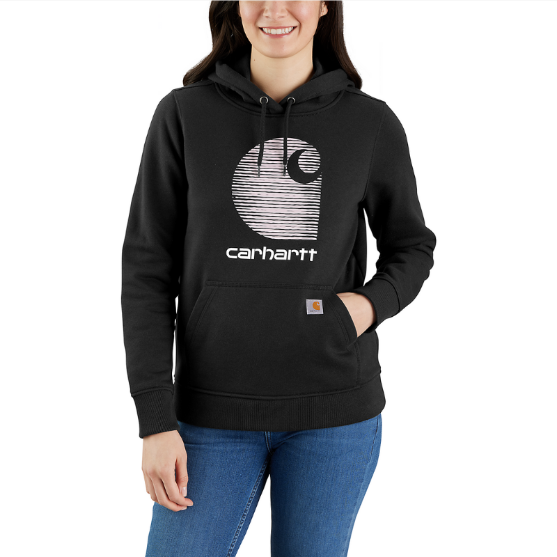 Picture of CARHARTT Rain Defender Relaxed Fit Midweight Graphic Sweatshirt 105636 Γυναικείο Φούτερ με κουκούλα BLK - Black