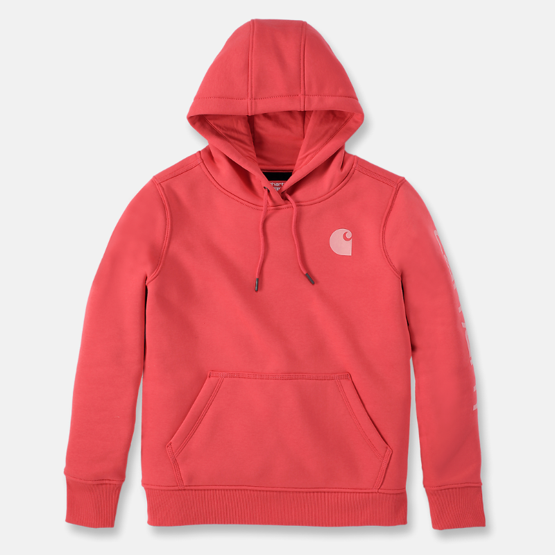 Picture of CARHARTT Logo Sleeve Graphic Sweatshirt 102791 Γυναικείο Φούτερ με κουκούλα R85 - Bittersweet