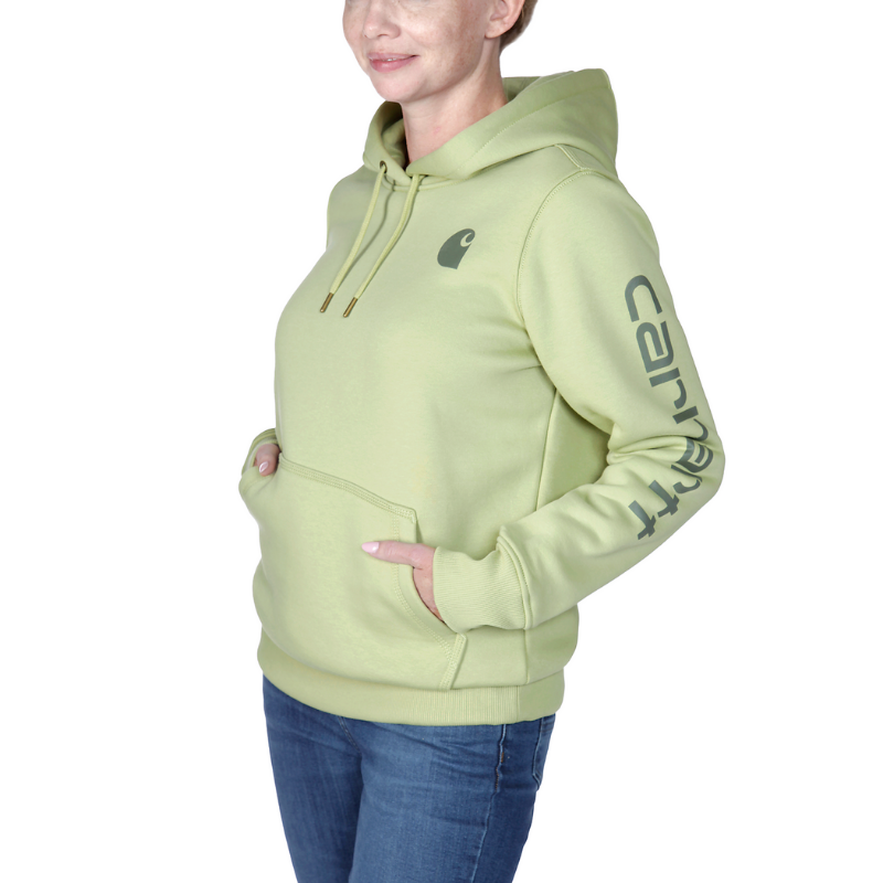 Picture of CARHARTT Logo Sleeve Graphic Sweatshirt 102791 Γυναικείο Φούτερ με κουκούλα B68 - Dried Clay