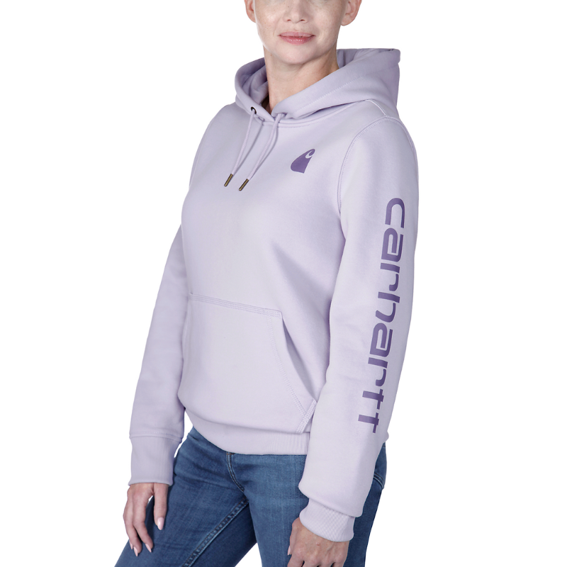 Picture of CARHARTT Logo Sleeve Graphic Sweatshirt 102791 Γυναικείο Φούτερ με κουκούλα V62 - Lilac Haze