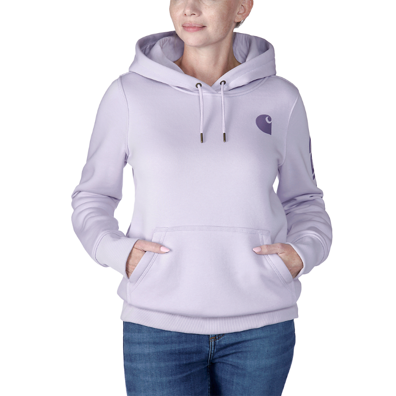 Picture of CARHARTT Logo Sleeve Graphic Sweatshirt 102791 Γυναικείο Φούτερ με κουκούλα V62 - Lilac Haze