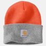 Εικόνα της CARHARTT A18 Knit Cuffed Beanie Unisex Σκούφος 825 - Bright Orange Heather Grey